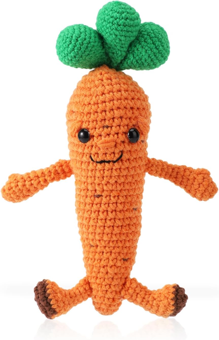 Picture of Positive Potato, 10.24in Mini Crochet Carrot Large Funny Knitted Doll Creative Gift Inspirational Desk Decor for Women Gifts Easter Christmas
