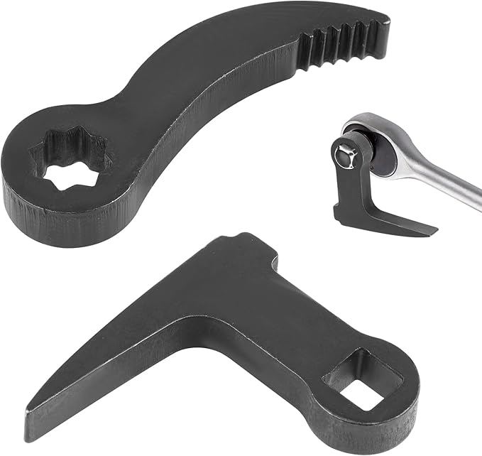 Picture of Pry Bar Wrench  Head, 1/2" Drive L-Shape Ratchet Pry Bar  & Crowbar Head with Band Sawtooth Half Shaft Car Repair Tools Attachment for Tight Space